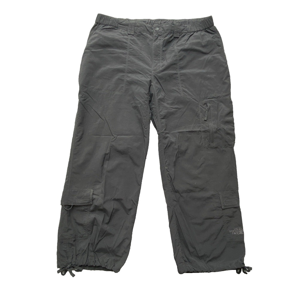 The North Face‎ Womens Outdoor Cargo Pants L Black Nylon Hiking Drawstring Hem